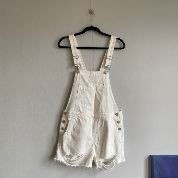 Blank NYC Pants - blank nyc white short overalls